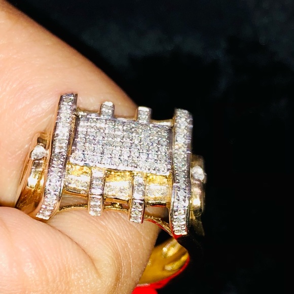 Mens designer custom REAL DIAMOND ring! Not CZ! - Picture 5 of 6